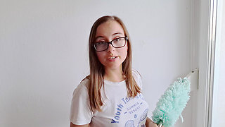 Hot French Maid Cleans Cum Off A Big Dick