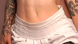 Teen Slave Licks Feet and Swallows Cum