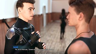 Gorgeous Asian woman in a playthrough of a steamy hentai visual novel