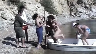 Sahin K Fucks on Beach Next to Friends - Amateur Turkish Outdoor Sex with Dirty Talk & Moaning