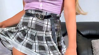 Hot blonde glamour babe solo plays to pleasure her hot body