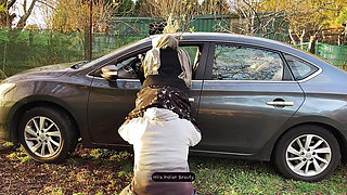 Hijab MILF Outdoor Car Romance - Ass Kissing, Face Sitting and Big Ass Love Making