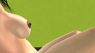 3D Animated Sex Videos Gorgeous Asian Babe Masturbates with a Cucumber at the Gym