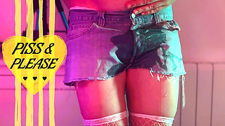 SISSY gurlfriend PEES her pants and pleases me until I CUM