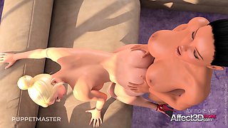 Animated big tits lesbian girls having futa anal sex