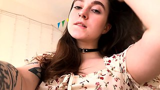 Slutty amateur teen GF jerking dick