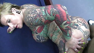 Crazy tattooed milf banged really hard!