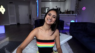 Super cute horny teen brunette fucked hardcore pov