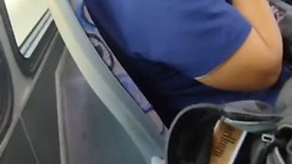 Stroking my cock for a latina on the bus