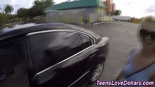 Teenage jizzed in public