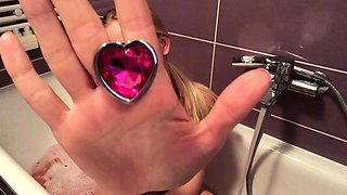 Busty blonde brutal ass toying