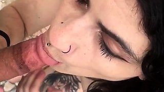 ShesNew Amateur brunette girlfriend POV blowjob handjob