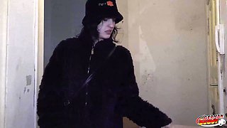 GERMAN SCOUT - Crazy Skinny Goth Babe Brisen love Rough Fuck at Porn Casting with Rimjob Squirting and Deepthroat