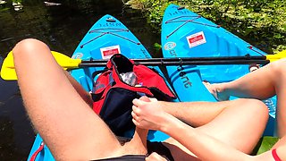 Czech amateur drooling on cock POV in public cab