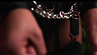 Pervert Ebony Sofia wanna get used in her basement after