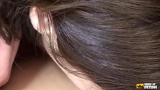 Japanese Darling Blows A Guy While Getting Her Bush Fished In Front Of Cuckold Husband