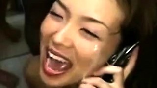 Bukkake Miyu Japanese Amateur Covered in Cum