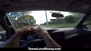 Teenslovemoney - huge titted beauty (Ashley Adams) gets towed, fucked and paid!