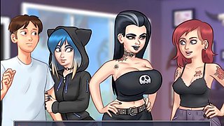 Gothic teen gets down in a summertime roleplay adventure