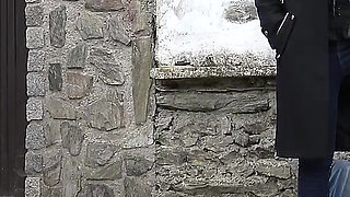 Slave Trampled Hard with Rubber Boots