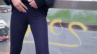 Cameltoe I wore tight yoga pants ripped in public Orgasm