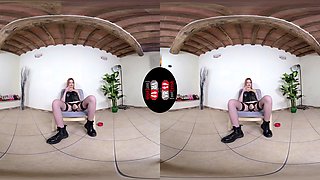 Luscious Miss Venere Shows You Her Fifteen-Inch Strap-On Dildo - Hot Redhead Domme In Latex Foot Fetish Vr
