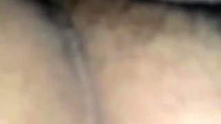 My wife and me at our bed I give a huge cumshot and she puts the milk inside her ass