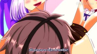 Raunchy anime girl emotional sex scene