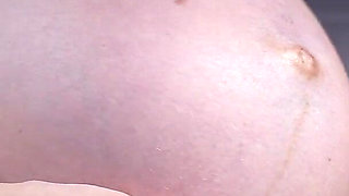 9 Month Pregnant Belly Is Hungry. Teasing & Close up
