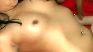 Old and young pussy licking asian girl pussy fucking threesome