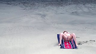 Sensual Nude Beach Goddess Captured by Drone - Ultimate Aerial Beauty