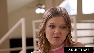 ADULT TIME - Nasty Stepsister Coco Lovelock Has First SQUIRTING ORGASM From Stepbro! FULL SCENE!