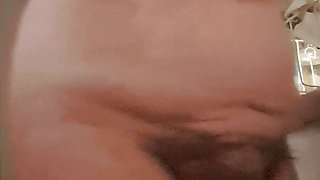 stepmother entertaining in the kitchen naked