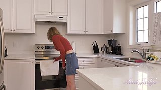Housewife Alby Strips & Masturbates in the Kitchen