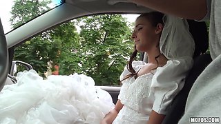teen bride with long hair pounded in car fucking scene
