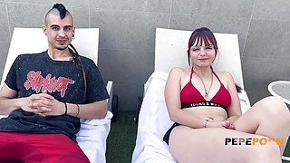 Spanish Teen Couple Has a Very Sexy Time at Their Swimming Pool