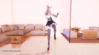 [mmd] (g)i-dle - Wife Ahri Sexy Kpop Dance League of Legends Hentai Uncensored 4K 60fps