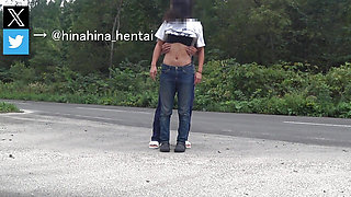 [Outdoor exposure] When I was sitting on the side of the road, a motorcycle passed 💦 by Please come to the fan site for the continuation!　　Japan / Outdoor / Lori / Shaved / Japanese