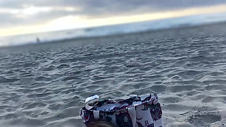 A beach picnic ended with an anal creampie.