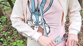 Buxom Russian depraved enough for outdoor fuck in woods