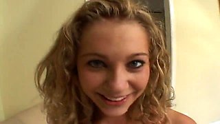 Blonde babe blowjob fuck five hard dicks to one same mouth cum