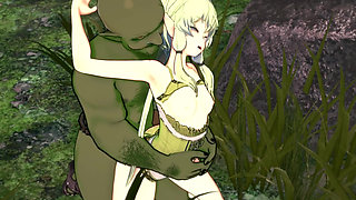Elf Archer Gets Fucked in the Forest by a Goblin