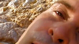 Cumshot in mouth after anal fuck with blonde teen