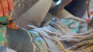 Double Anal Slut - Gangbang with Tattoo Girl Anuskatzz Ends with Big Facial - ATM, Dap, DP