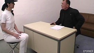 Amateurs Darkhaired babe Came To Satisfy Two Older Guys