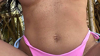 POV Topless Teasing on a Beach