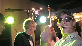 Facialised college student gets fucked from behind at party