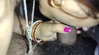 Deep Blowjob by Sexy Indian Wife with Her Husband