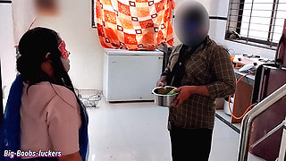 Seeing the big ass of the new maid the owner got excited and fucked the maid.