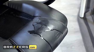 Angel Wicky takes her employee's huge cock deep in her throat & pussy, then slides it in her hungry pussy